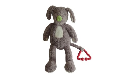 Peluche chien gris - , happy